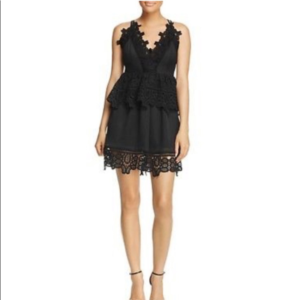 Aqua tiered eyelet mini dress